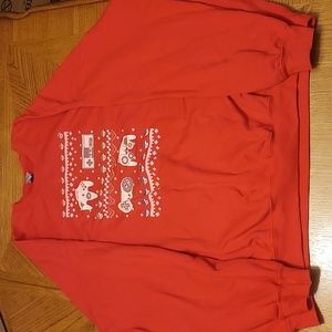 Red 5XL Nintendo themed Christmas Crew Neck Sweater